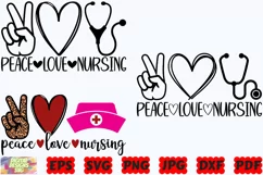 Peace Love Nursing SVG | Nurse SVG | Nurse Life SVG | Shirt Product Image 2