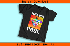 Peace Love &amp; Pool SVG Retro Billiards Design Product Image 2