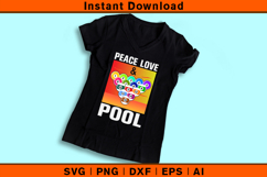 Peace Love &amp; Pool SVG Retro Billiards Design Product Image 3