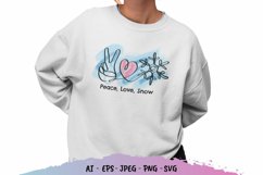 Peace Love Snow SVG File Design Product Image 1