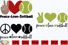 Peace Love Softball SVG | Softball SVG | Sport SVG | Peace Product Image 3