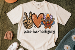 Peace Love Thanksgiving PNG,Thanksgiving Sublimation Designs Product Image 2