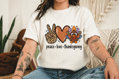 Peace Love Thanksgiving PNG,Thanksgiving Sublimation Designs Product Image 3