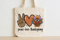 Peace Love Thanksgiving PNG,Thanksgiving Sublimation Designs Product Image 4