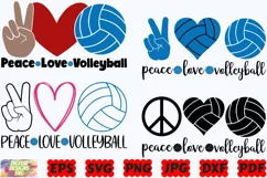 Peace Love Volleyball SVG | Volleyball SVG | Sport SVG | PNG Product Image 1