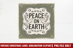 Vintage Christmas Label Sublimation PNG Product Image 1