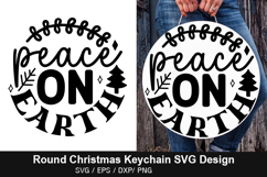 Round Christmas Keychain SVG Design - Sleigh rides and hot Product Image 2