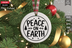 Peace On Earth SVG | Christmas Round Sign SVG | Xmas SVG Product Image 3