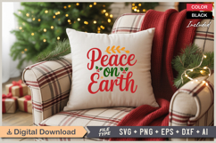 Peace On Earth SVG | Christmas SVG | Holiday SVG | Xmas SVG Product Image 4