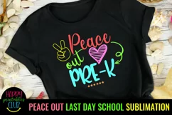 Peace Out Pre-K Sublimation- End of School Sublimation PNG Product Image 3