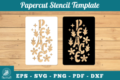 Peace Papercut Stencil SVG Product Image 1