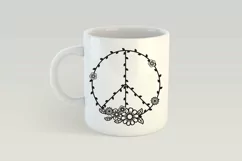 Peace Sign SVG Design with Flowers for T-shirts, Mugs, Bag, Decals, Wall Art, Gifts. This Summer Floral Design is compatible with Cricut and Silhouette Machines