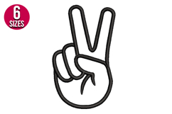Peace Sign Machine Embroidery Design | Instant Download Product Image 1