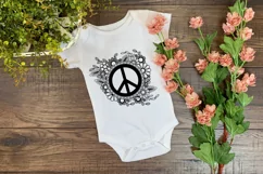 Peace Sign SVG Design with Flowers for T-shirts, Mugs, Bag, Decals, Wall Art, Gifts. This Summer Floral Design is compatible with Cricut and Silhouette Machines