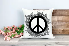 Peace Sign SVG Design with Flowers for T-shirts, Mugs, Bag, Decals, Wall Art, Gifts. This Summer Floral Design is compatible with Cricut and Silhouette Machines