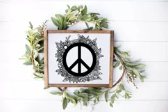 Peace Sign SVG Design with Flowers for T-shirts, Mugs, Bag, Decals, Wall Art, Gifts. This Summer Floral Design is compatible with Cricut and Silhouette Machines