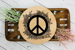 Peace Sign SVG Design with Flowers for T-shirts, Mugs, Bag, Decals, Wall Art, Gifts. This Summer Floral Design is compatible with Cricut and Silhouette Machines