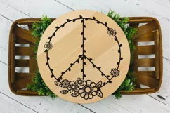 Peace Sign SVG Design with Flowers for T-shirts, Mugs, Bag, Decals, Wall Art, Gifts. This Summer Floral Design is compatible with Cricut and Silhouette Machines