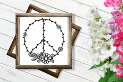 Peace Sign SVG Design with Flowers for T-shirts, Mugs, Bag, Decals, Wall Art, Gifts. This Summer Floral Design is compatible with Cricut and Silhouette Machines