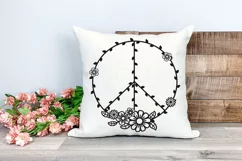 Peace Sign SVG Design with Flowers for T-shirts, Mugs, Bag, Decals, Wall Art, Gifts. This Summer Floral Design is compatible with Cricut and Silhouette Machines