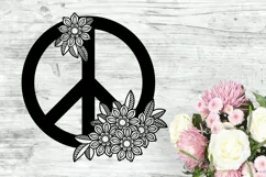 Peace Sign SVG Design with Flowers for T-shirts, Mugs, Bag, Decals, Wall Art, Gifts. This Summer Floral Design is compatible with Cricut and Silhouette Machines