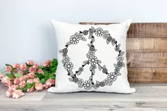 Peace Sign SVG Design with Flowers for T-shirts, Mugs, Bag, Decals, Wall Art, Gifts. This Summer Floral Design is compatible with Cricut and Silhouette Machines