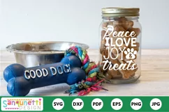 Peace Love Joy treats Christmas dog SVG Product Image 1