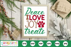 Peace Love Joy treats Christmas dog SVG Product Image 2