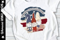 Peace Love America-Patriotic Gnomes Sublimation Clipart Product Image 1