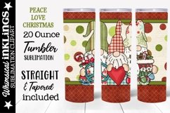 Peace Love Christmas Tumbler Sublimation Clipart Product Image 1
