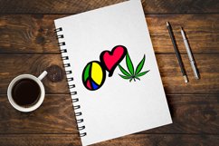 Peace Love Pot Leaf Color SVG Product Image 3