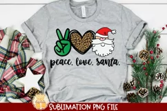 Peace Love Santa | Leopard Christmas Sublimation PNG Product Image 1