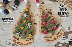 Peace On Earth Christmas Trees Ornaments Laser SVG Product Image 1