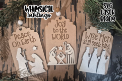 Peace On Earth Nativity Tags Laser SVG Product Image 1