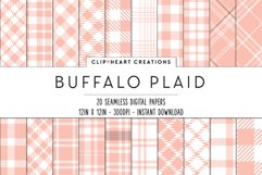 Buffalo Plaid Seamless Digital Papers - Peach Product Image 1