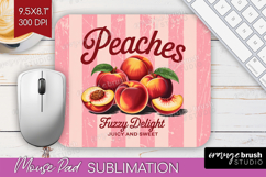 Peach Vintage Fruit Mouse Pad Sublimation Summer Mousepad Product Image 1