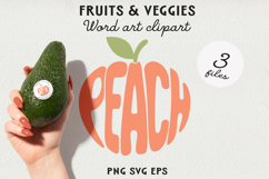 Fruit Typography Clipart, Fruit Word Art SVG | PNG | EPS Product Image 1