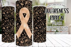 Peach Awareness Ribbon, 20oz Skinny Tumbler Sublimation Product Image 1