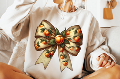 Peach Coquette Bow PNG, Just Peachy PNG, Retro Summer PNG Product Image 2