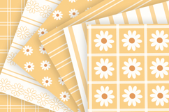 Peach daisy seamless patterns Digital paper png bundle Product Image 2