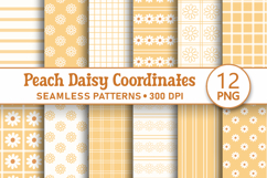 Peach daisy seamless patterns Digital paper png bundle Product Image 1