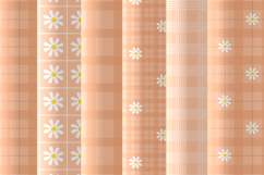 Peach fuzz daisy gingham seamless pattern png digital paper Product Image 2