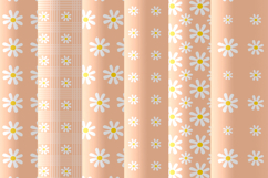 Peach fuzz daisy seamless patterns png Plaid digital papers Product Image 3