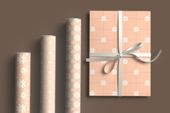 Peach fuzz daisy seamless patterns png Plaid digital papers Product Image 4