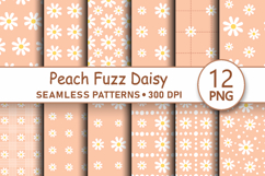 Peach fuzz daisy seamless patterns png Plaid digital papers Product Image 1