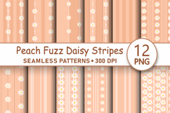 Peach fuzz daisy striped seamless pattern png digital paper Product Image 1
