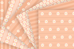 Peach fuzz daisy striped seamless pattern png digital paper Product Image 3