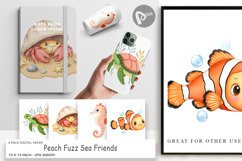 Digital Paper Peach Fuzz Friends Product Image 1