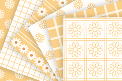 Peach daisy seamless patterns Digital paper png bundle Product Image 3