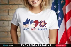 Peach Love America SVG, 4th Of July SVG Design Product Image 1